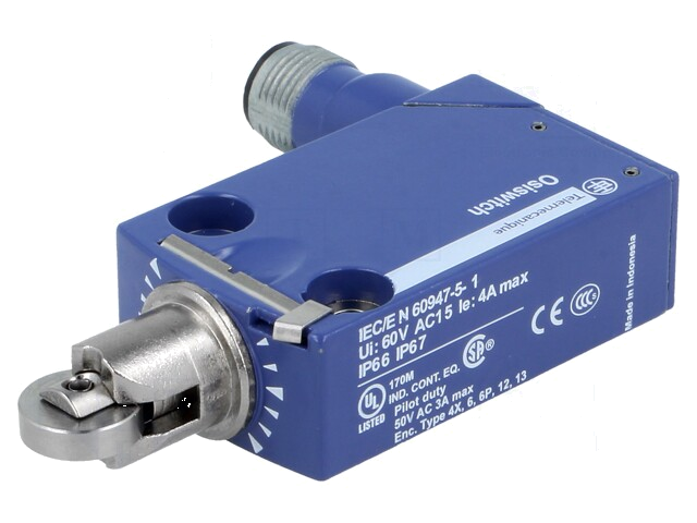 Eindschakelaar; metalen rol Ø11,6mm; NO + NC; 6A; max.250VAC
