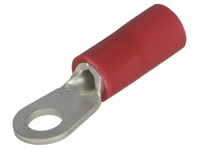Uiteinde: oog; M3; Ø: 3,2mm; 0,5÷1,5mm2; klemmen; voor draad; rood