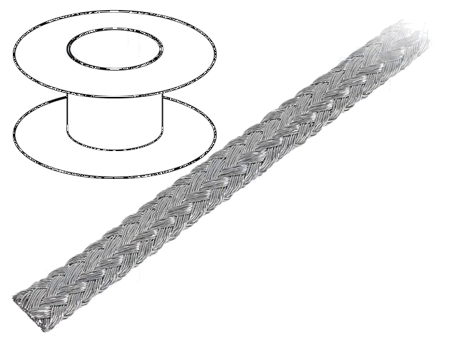 Vlechtwerk; tape; Thk: 1mm; W: 4,5mm; -20÷125°C; Verpakking: 25m