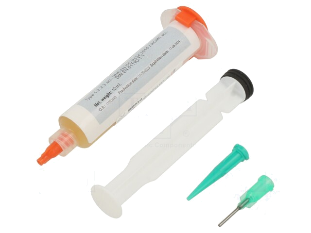 Flux: vioolhars; halogeen,ROM1; gel; spuit; 10ml; geel