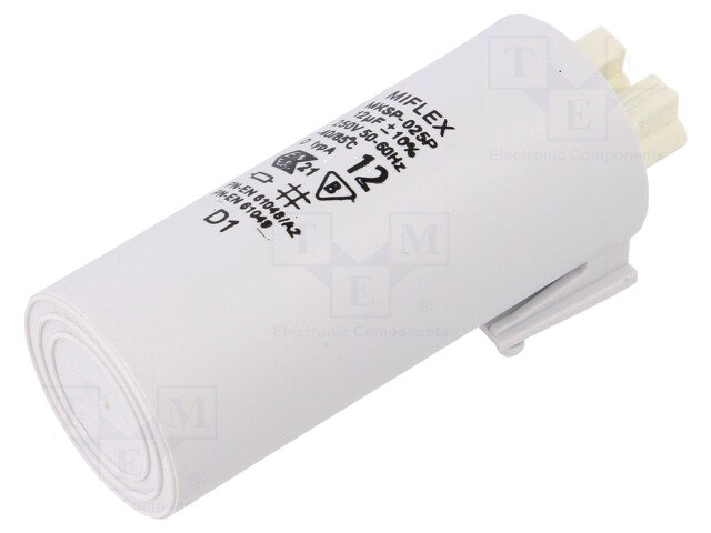 Condensator: voor ontladingslampen; 7uF; 250VAC; ±10%; Ø30x70mm