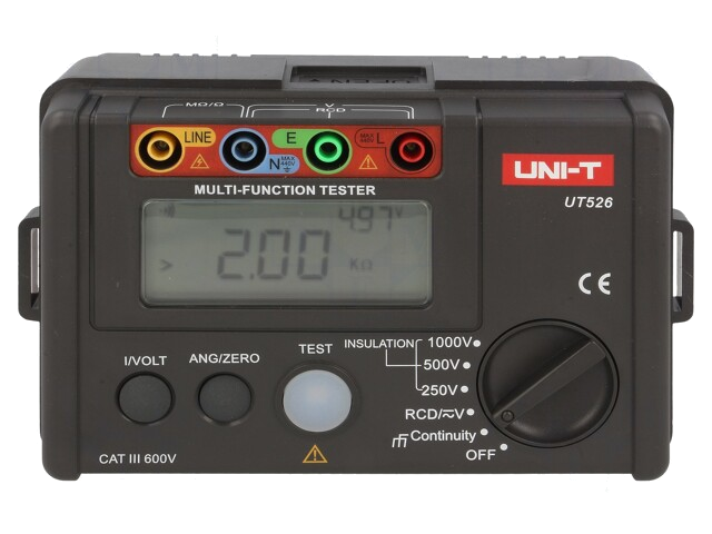 Meter: isolatieweerstand; 250V,500V,1kV; 0,05÷200MΩ,300MΩ,500MΩ
