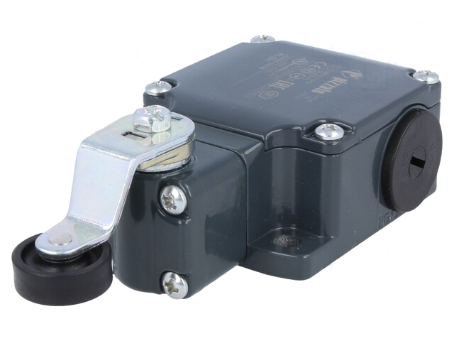 Eindschakelaar; hendel R 40mm, roller van kunststof Ø20mm