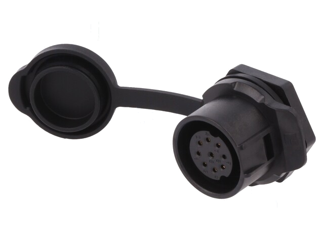 Connector: rond; contact; maat 20; 02; vrouwelijk; PIN: 9; verguld