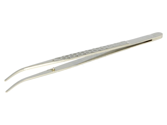Pincet; 160mm; Bladen: verlengde,gebogen; Breed.tip: 1,2mm