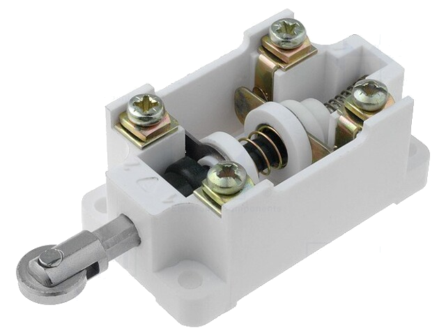 Eindschakelaar; pin met evenwijdige roller; NO + NC; 16A; IP00