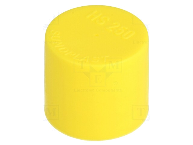 Opzetdopje; Lichaam: geel; Øinw: 25mm; H: 23,5mm; Mat: LDPE; SafeCAP