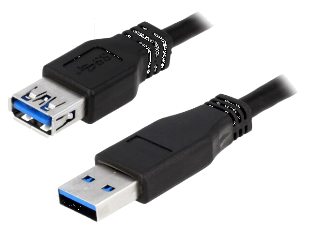 Kabel; USB 3.0; USB-A aansluiting,USB-A-stekker; vernikkeld; 2m