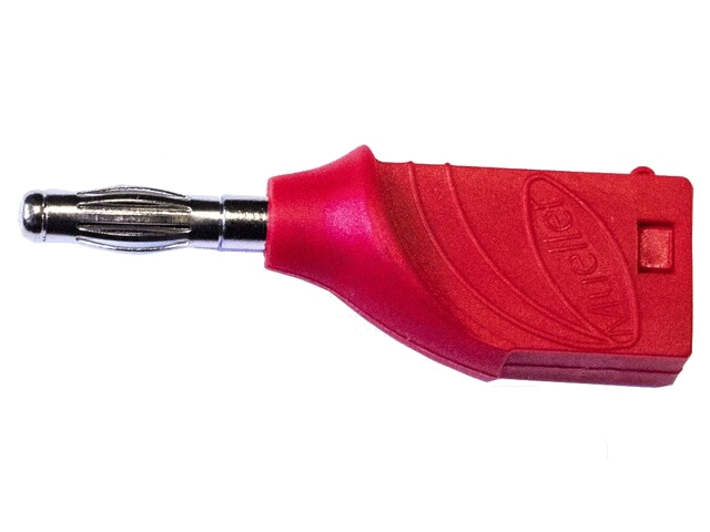 Stekker; banaanstekker 4mm; 15A; 1kVDC; rood; Niet geïsoleerd