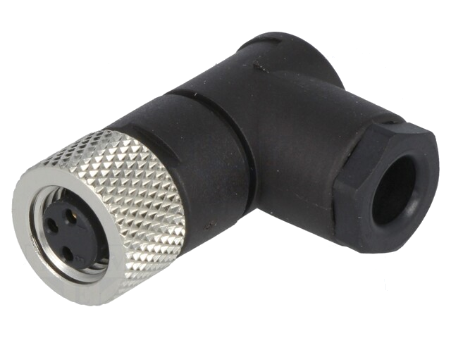 Connector: M8; vrouwelijk; PIN: 3; hoek van 90 °; voor draad