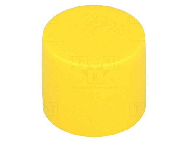 Opzetdopje; Lichaam: geel; Øinw: 33mm; H: 33,5mm; Mat: LDPE; SafeCAP