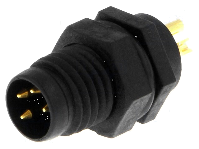 Connector: M8; mannelijk; PIN: 4; voor paneel; contact; 3A; IP67; 30V