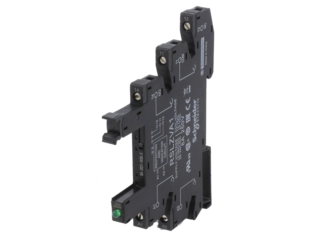 Socket; 6A; RSL1AB4BD; op DIN-rail; schroefklemmen; Serie: RSL