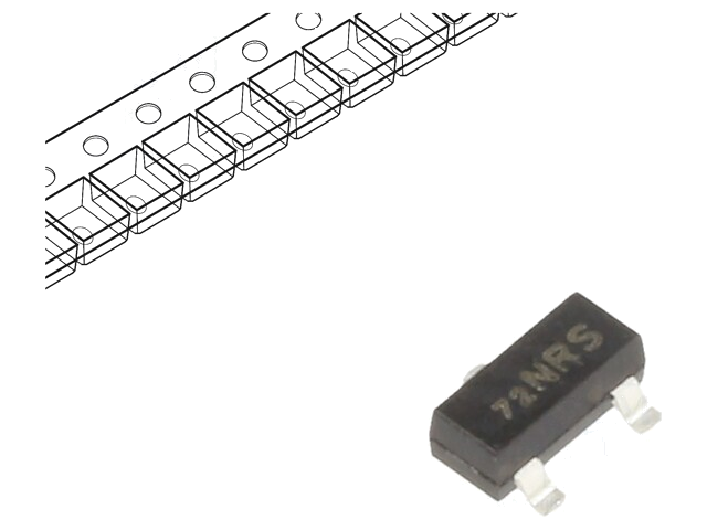 Transistor: N-MOSFET; unipolair; 60V; 0,115A; Idm: 0,8A; 0,08W