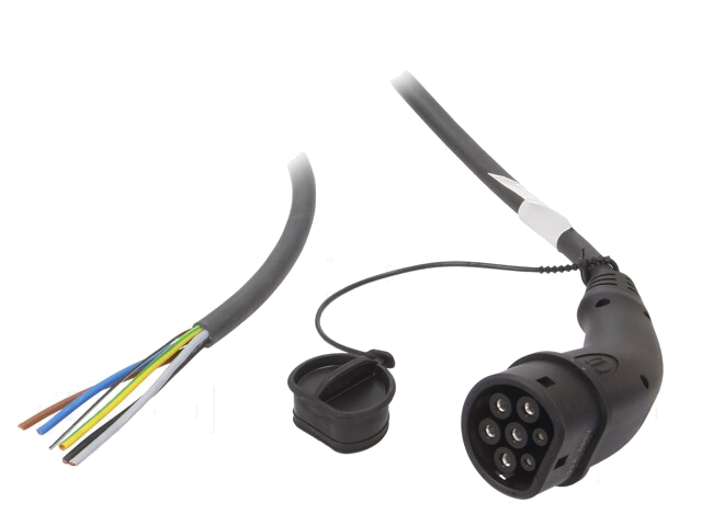 Kabel: eMobility; 1x0,5mm2,5x6mm2; 480V; 22kW; IP44; draden,Type 2