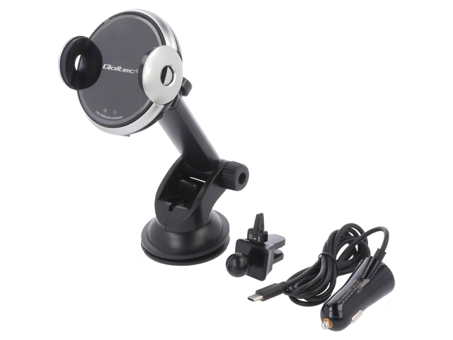 Autohouder; zwart,zilver; op ruit; USB A,USB C; 15W; Iin: 2A; 1,2m