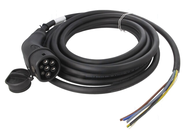 Kabel: eMobility; 1x0,5mm2,5x6mm2; 480V; 22kW; IP44; draden,Type 2