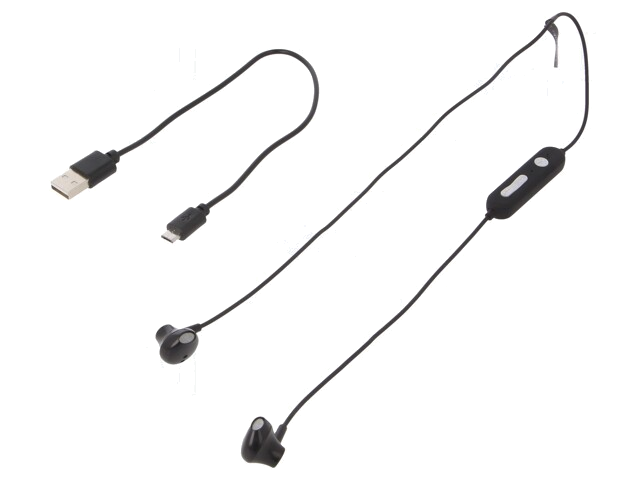 Draadloze koptelefoon met microfoon; zwart; USB; 10m; 7h