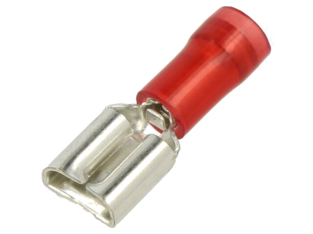 Connector: vlak; 6,3mm; 0,8mm; vrouwelijk; 0,5÷1mm2; klemmen; rood