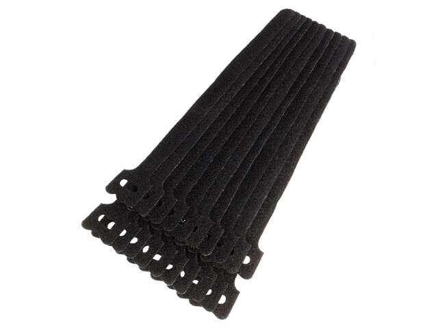 Klittenband kabelbinder; L: 180mm; W: 12mm; zwart; 20st; Ømax: 40mm