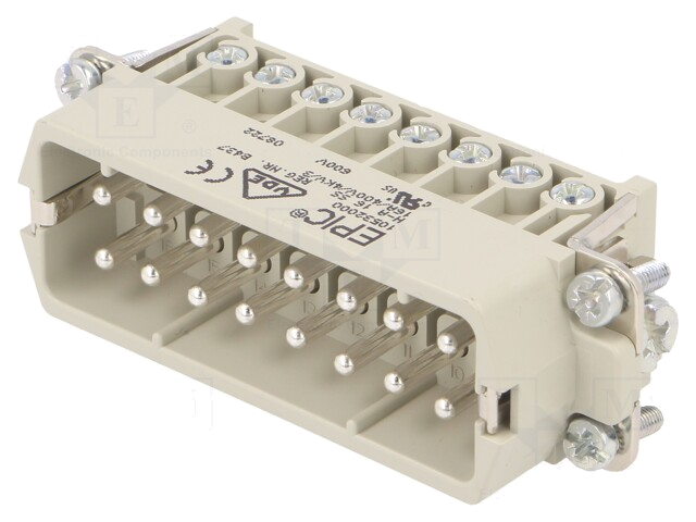 Connector: HDC; mannelijk; EPIC H-A; PIN: 16; 16+PE; maat H-A 16