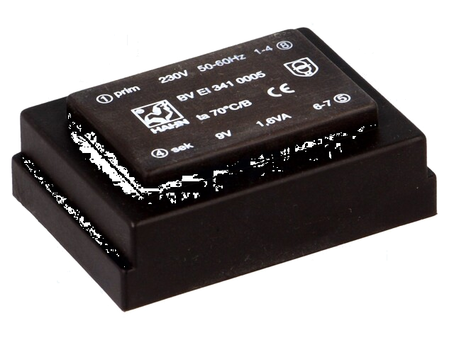 Transformator: ingegoten; 1,6VA; 230VAC; 9V; 178mA; PCB; BVEI