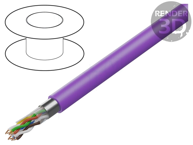 Leiding; 4x2x0,8mm; EiB/KNX,voor buiten; draad; Cu; PVC; violet