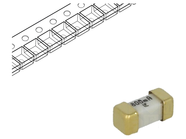 Zekering: smeltveiligheid; super snel; 800mA; 125VAC; 125V; 125VDC