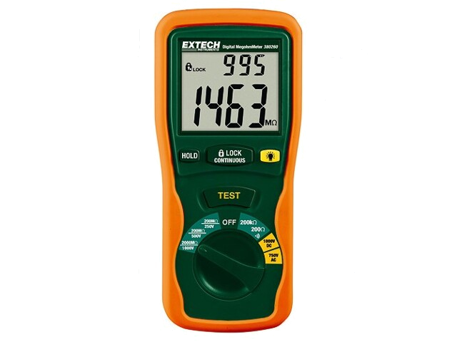 Meter: isolatieweerstand; LCD; Samplesnelheid: 2,5x/s; VAC: 1÷750V