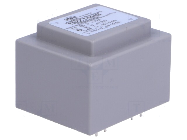 Transformator: ingegoten; 7VA; 230VAC; 6V; 6V; 580mA; 580mA; PCB