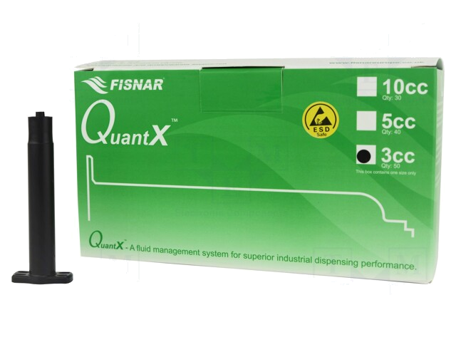 Spuitlichaam; 3ml; zwart; Luer Lock; voor dispensers; QuantX