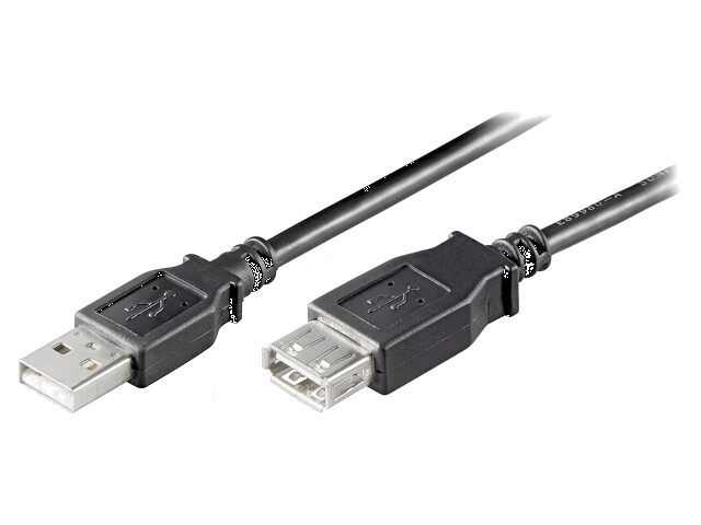 Kabel; USB 2.0; USB-A aansluiting,USB-A-stekker; 0,6m; zwart