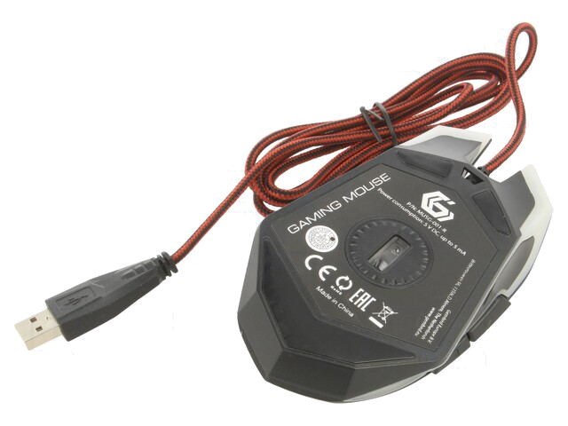 Optische muis; zwart,rood; USB A; bekabelde; 1,3m; Aant.knop: 6