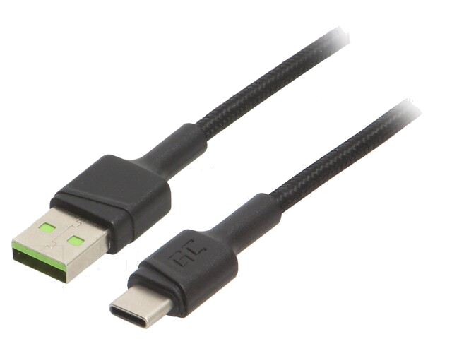 Kabel; USB 2.0; USB-A-stekker,USB-C-stekker; 1,2m; zwart; 480Mbps