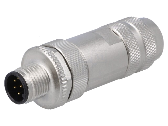 Connector: M12; stekker; mannelijk; PIN: 8; afgeschermd; verguld