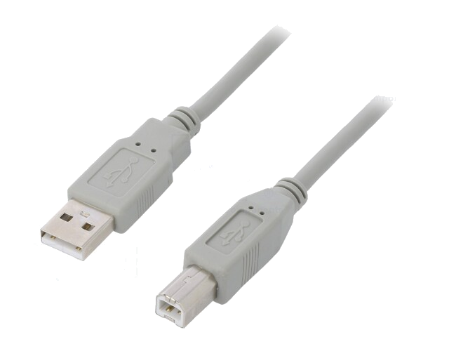 Kabel; USB 2.0; USB-A-stekker,USB-B-stekker; 1m; grijs