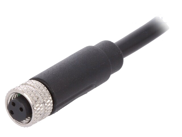 Connector: M8; vrouwelijk; PIN: 3; recht; met wartel,met kabel