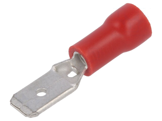 Connector: vlak; 4,8mm; 0,8mm; mannelijk; 0,5÷1mm2; klemmen; rood