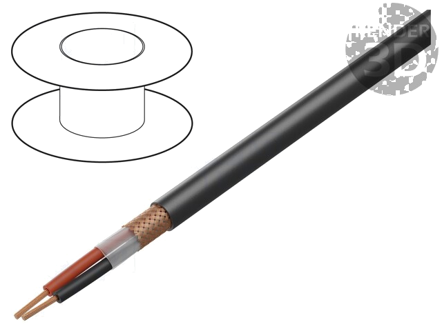 Leiding: voor luidsprekers; 2x4mm2; koord; OFC; zwart; -20÷70°C