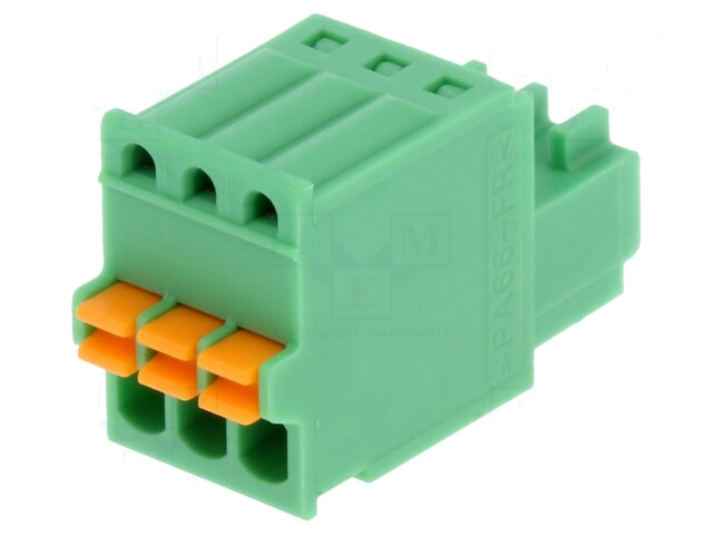 Ontkoppelbare terminal strip; 2,5mm; banen: 3; recht; stekker