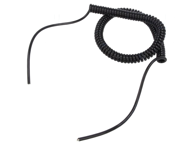 Leiding: spiraalvormig; 3x0,15mm2; niet-afgeschermd; PUR; zwart