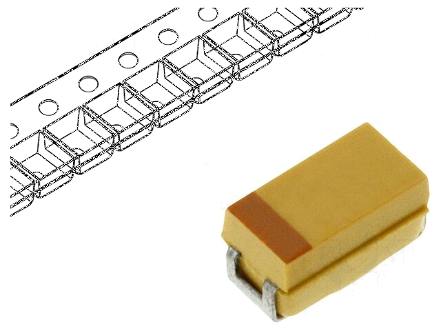 Condensator: tantaal-polymeer; low ESR; 100uF; 20VDC; Y; 2917; TCJ
