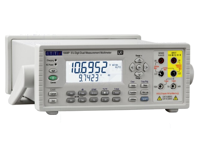 Tafelmultimeter; LCD; VDC: 100mV,1V,10V,100V,1kV; True RMS AC