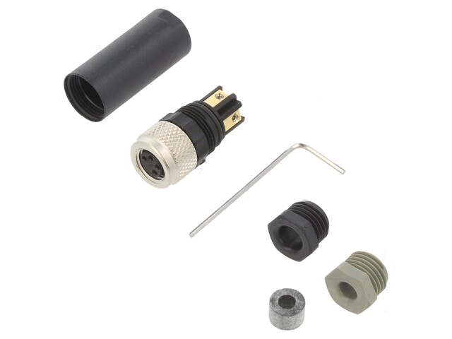 Connector: M8; vrouwelijk; PIN: 4; recht; voor draad; stekker; 4A