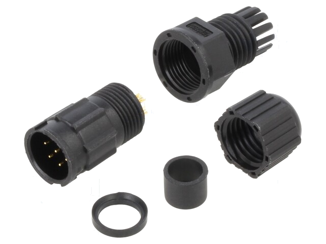 Connector: rond; stekker; maat B; mannelijk; PIN: 6; bajonet; 5A