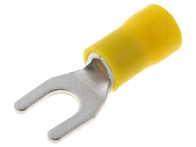 Uiteinde: vork; M5; Ø: 5,3mm; 4÷6mm2; klemmen; voor draad; geel