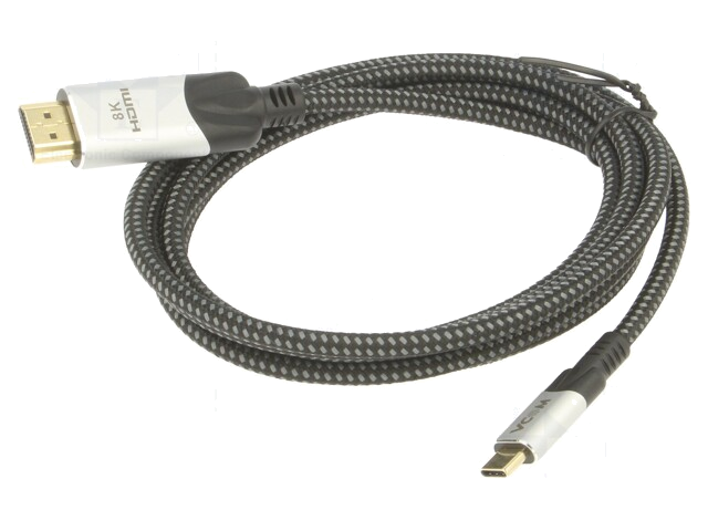 Adapter; USB 3.1; HDMI-stekker,USB-C-stekker; verguld; 1,8m