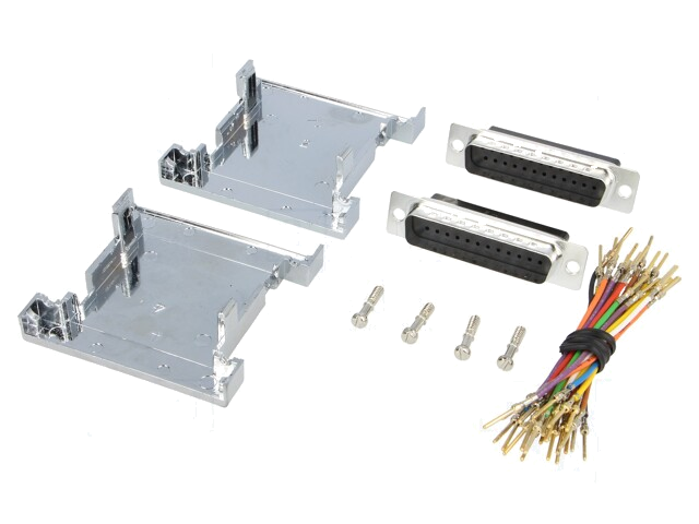 Verloopstuk: adapter; D-Sub 25pin mannelijk,aan beide zijden