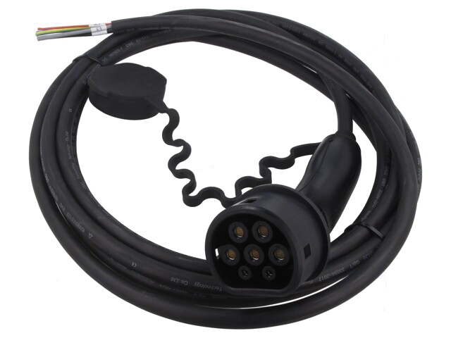 Kabel: eMobility; 1x0,5mm2,5x6mm2; 480V; 22kW; IP54; draden,Type 2