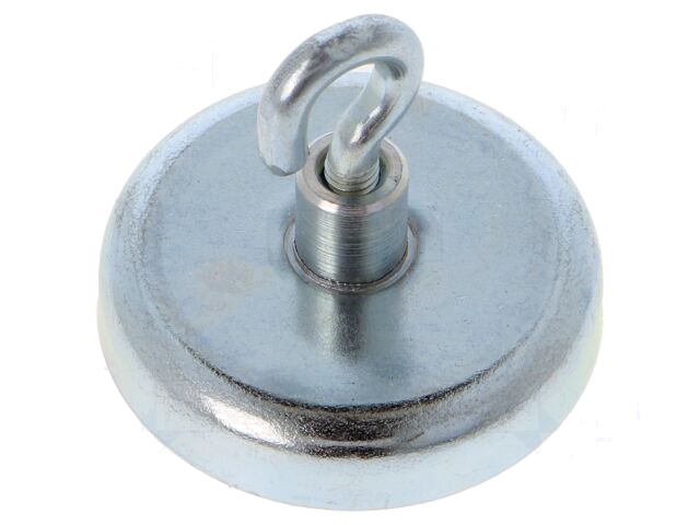 Magneet: vast; hard ferriet; 100N; 36mm; met haak